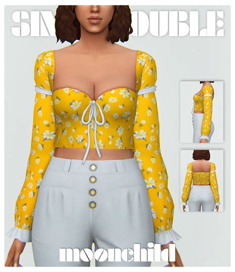 𝘚𝘐𝘔𝘚𝘛𝘙𝘖𝘜𝘉𝘓𝘌 Moonchild Blouse By Simstrouble I Always Need More