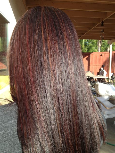 This professional hair smoothing treatment is sometimes called a brazilian keratin treatment or bkt. brunette. caramel highlights. red highlights. and the ...