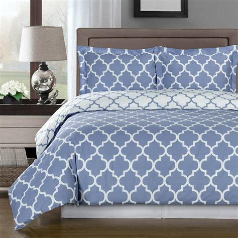 Meridian 100 Percent Cotton Reversible Duvet Covers Set Contemporary