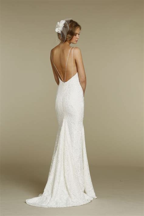 Gorgeous A Line Wedding Gown With Spaghetti Straps And A Low Back