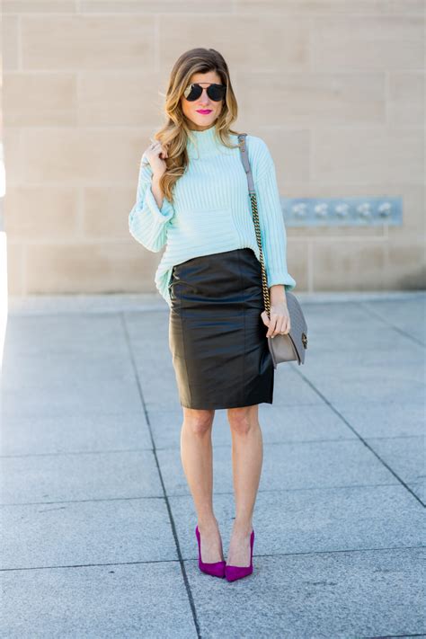 Black Leather Pencil Skirt Outfit How To Style A Leather Pencil Skirt