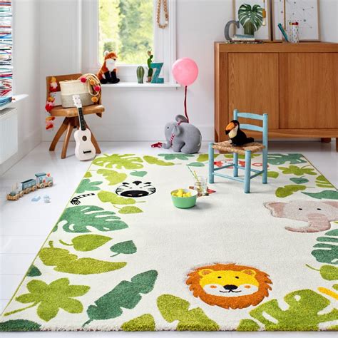 E Safari Kids Jungle Rugs 21369 060 By Esprit In Beige Green Buy Online