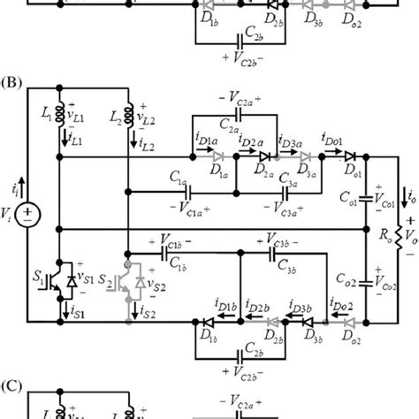 equivalent circuits of the proposed converter a modes 1 and 3 b download scientific diagram