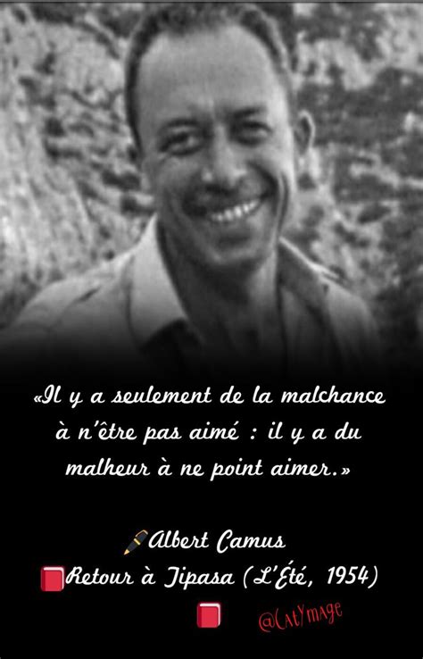A Black And White Photo With A Quote From Albert Camus On The Side Of It