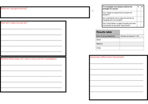 Ks2 Science Experiment Template Teaching Resources