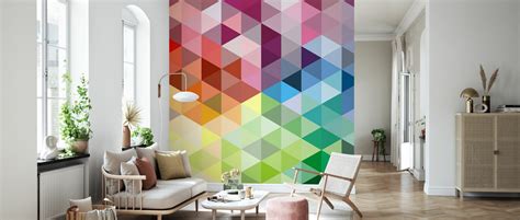 Colorful Triangles Made To Measure Wall Mural Photowall