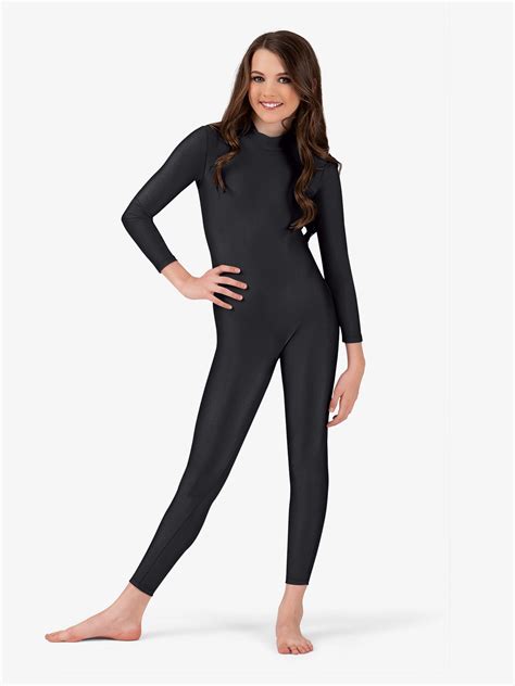 Girls Mock Neck Long Sleeve Unitard Unitards Baltogs 1855