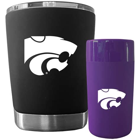 Purpleblack Kansas State Wildcats 12oz Low Ball Tumbler And 25oz