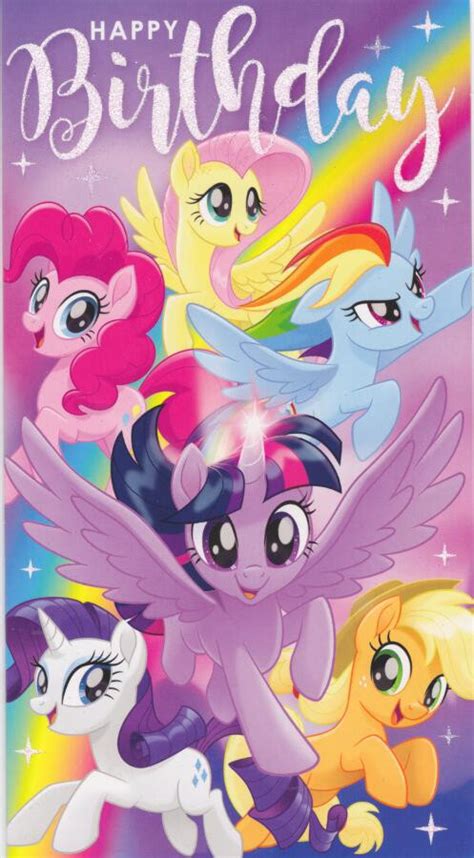 My Little Pony Birthday Card Glitter Cardspark