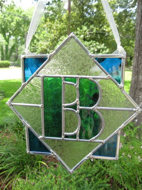 Custom Monogram Stained Glass Single Letter By Hevansdesigns 65 00 Stained Glass Flowers