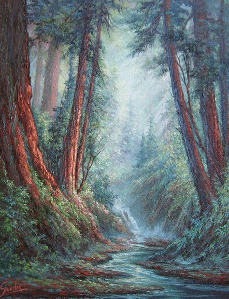 Redwood Forest Original Fine Art Oil Painting By Griselda Etsy