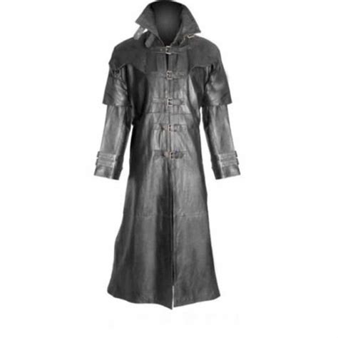 Black Leather Trench Coat Steampunk Leather Trench Coat Trench Coat