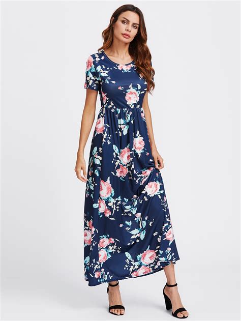 Flower Print Maxi Dress Shein Uk