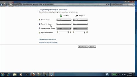 How To Set Windows 7 Power Settings To Save Battery Power Youtube