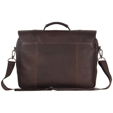 Kenneth Cole Reaction 168118 Mens Double Gusset Leather Laptop Bag Dark