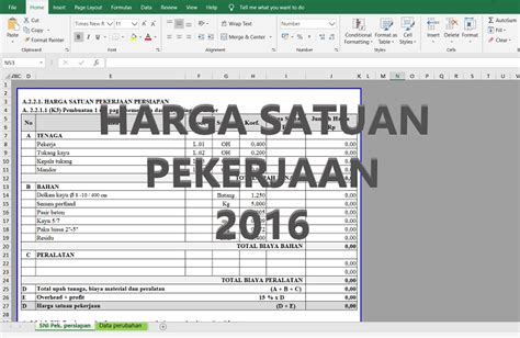 Menyusun Excel Analisa Harga Satuan Pekerjaan AHSP 2022 48 OFF