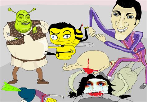 Robbie Rotten Barry Benson And Shrek Request By Sikojensika On