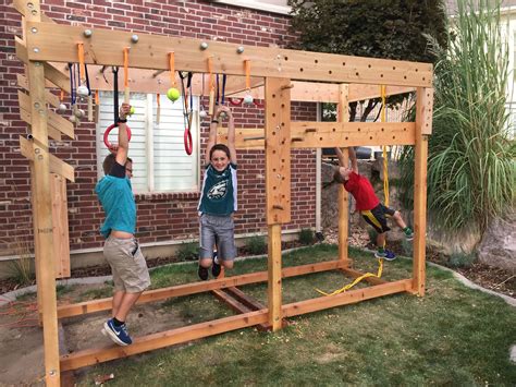 While traditional playscapes, slides and swing sets are great, for more adventurous kids, there's simply nothing better than a great obstacle course to play on. Ninja Warrior training course I made for the kids ( and ...