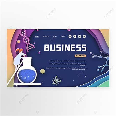 Paper Cut Style Business Character Blue Login Banner Template Download