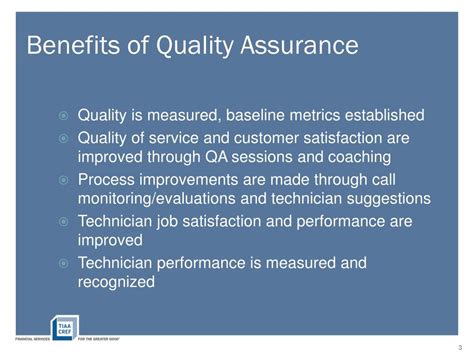 And what does management have to do to establish it in operations? PPT - Using a Quality Assurance Program to Improve ...