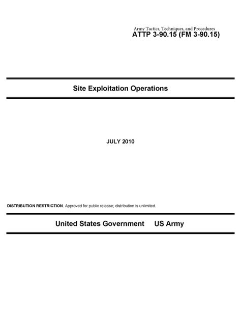 Army Tactics Techniques And Procedures Attp 3 9015 Fm 3 9015 Site