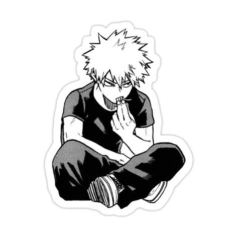 Bakugou Sticker Sticker By Bnha In 2021 Anime Printables Cute Stickers Black And White Stickers