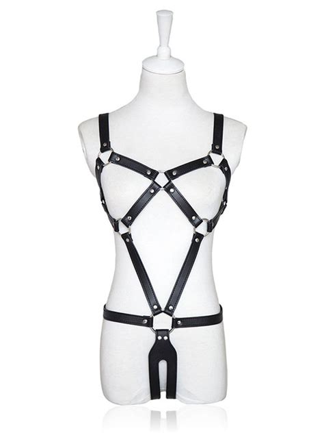sexy body harness black women s flirting faux leather sex toys halloween