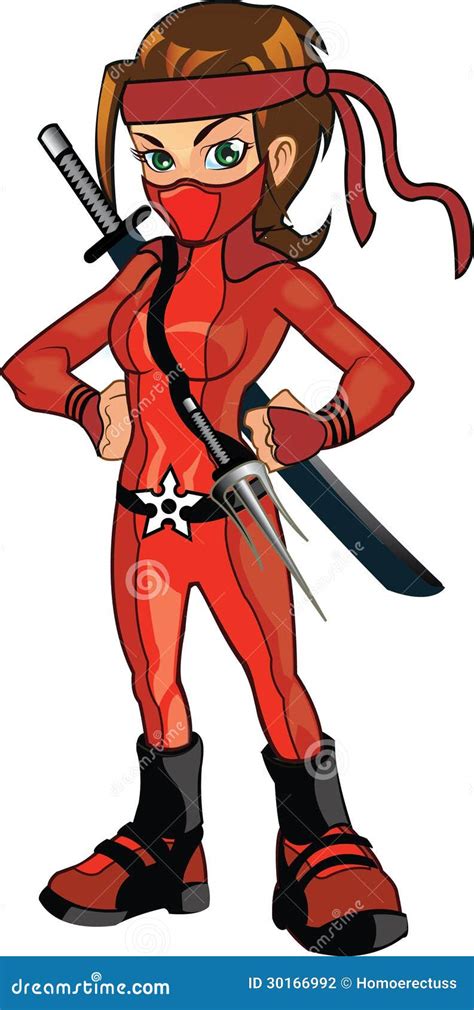 Sexy Female Red Ninja Stock Photography Image 30166992