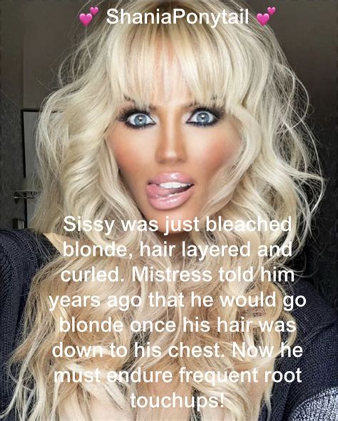 Male To Female Transgender Feminize Me Sissy Slut Bleach Blonde Sissy Captions Layered Hair