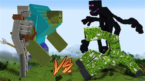 Titan Zombie And Skeleton Vs Enderman And Creeper Giant Mutant In