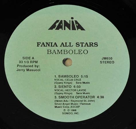 Fania All Stars Bamboleo Usa Release Latin Salsa Music 12 Lp Album