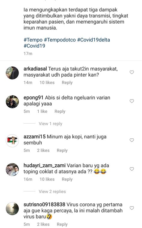 Kolom komentar Instagram Tempo adalah tempat terbaik untuk nyari contoh orang bego & ignorant di