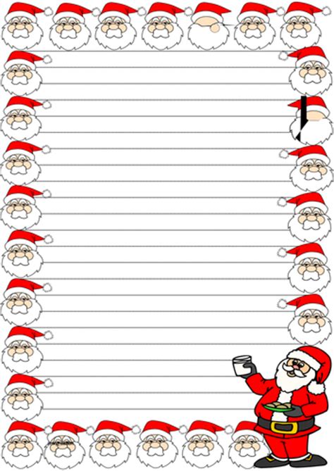Christmas Themed Lined Paper And Pageborders 2 Teaching Resources