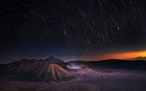 Landscape Mount Bromo Long Exposure Milky Way Sunrise