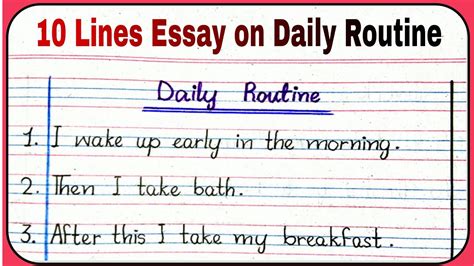 Daily Routine 10 Lines Essay In English Writing L Essay Writing L