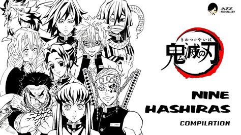 Compilation Drawing All Hashiras From Kimetsu No Yaiba Youtube