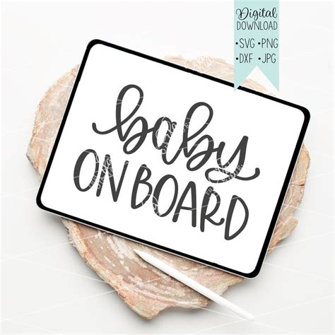 Baby On Board Svg Cricut Svg Silhouette Cut File Hand Etsy