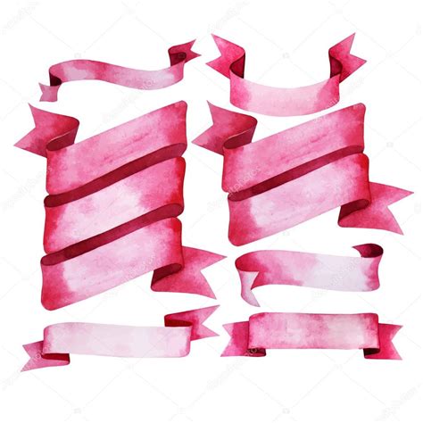 Watercolor Pink Ribbons Stock Vector Image By ©homunkulus28 106173536