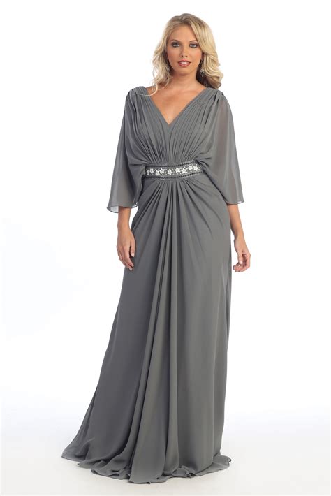 New Long Mother Of The Bride Groom Plus Size Formal Gown Dress Sleeves Covered Ebay
