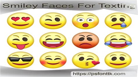 Smiley Faces For Texting Psfont Tk
