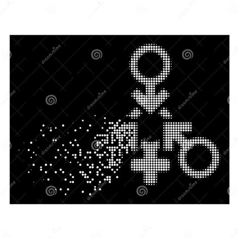 Bright Fractured Dotted Halftone Triple Penetration Sex Icon Stock Vector Illustration Of