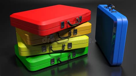 Colorful Suitcases 3d Rendering Stock Illustration Illustration Of