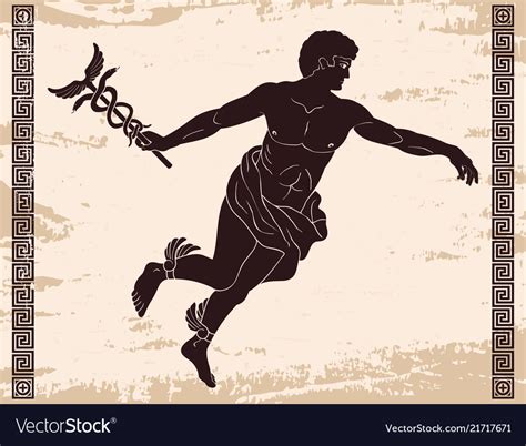 Ancient Greek God Hermes Royalty Free Vector Image