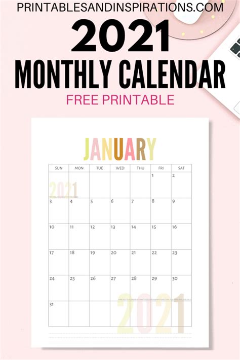 13 Cute Free Printable Calendars For 2021 Youll Love