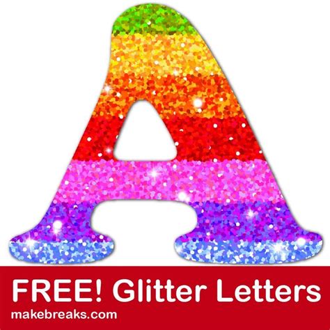 Rainbow Glitter Letter To Download Cursive Alphabet Printable Free