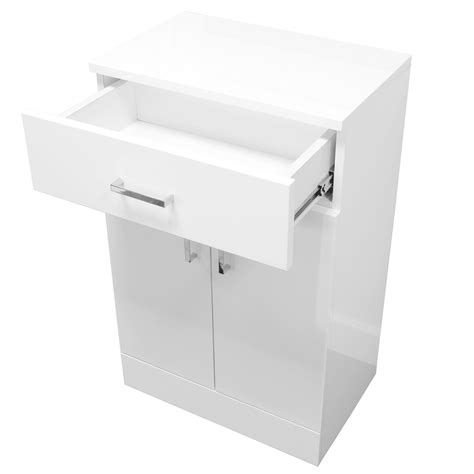Buy High Gloss White “salerno” Bathroom Cabinet W Soft Close Double