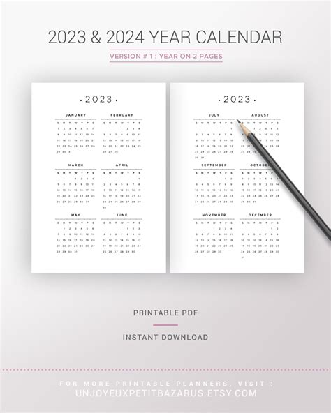 Pocket Calendars 2023 2024 Printable Template Calendar