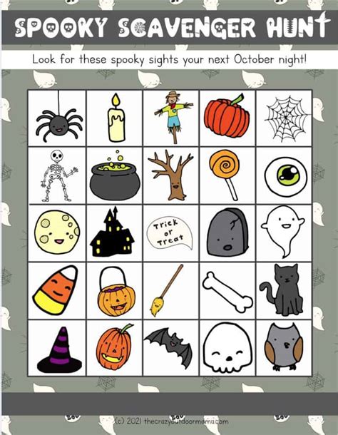 Free Halloween Scavenger Hunt Printables For Kids Visual Abc Senses