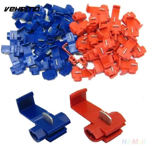 Vehemo 20pcs Red Blue Electrical Cable Connectors Fast Quick Splice