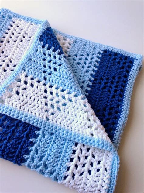 Fabulous Crochet Baby Blanket With Triangles And Stripes Free Pattern